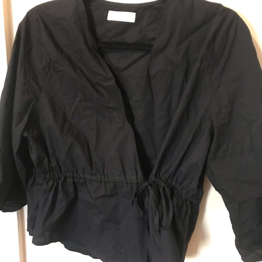 Oak + Fort Navy Wrap Top